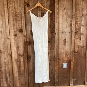 Satin Long Lace-up Slip Nightgown/lingerie with Slit